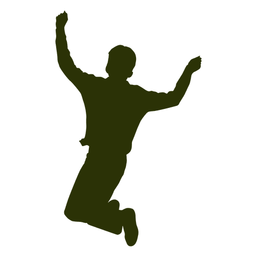Boy jumping air silhouette 2 PNG Design