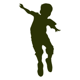 Menino suspenso em uma silhueta de salto Desenho PNG