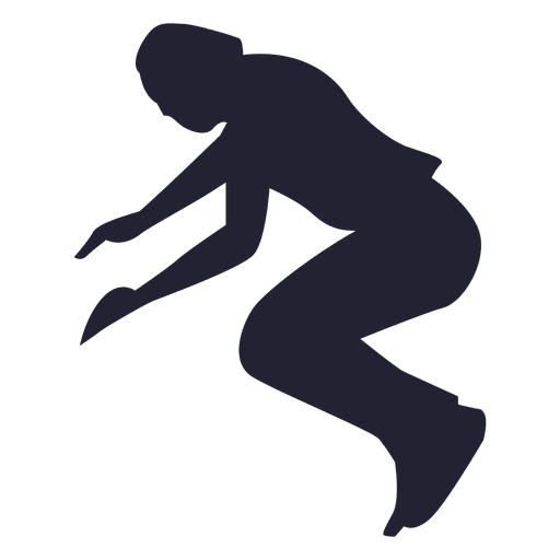 Silhouette of man jumping PNG Design