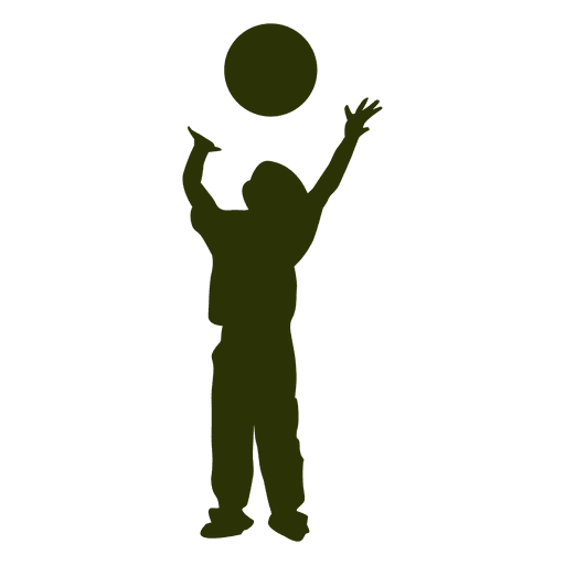 Boy playing ball silhouette 1