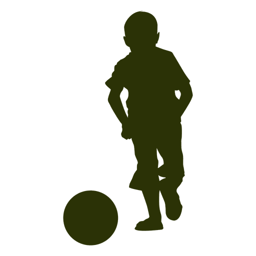 Junge der Fußballschattenbild 4 spielt PNG-Design