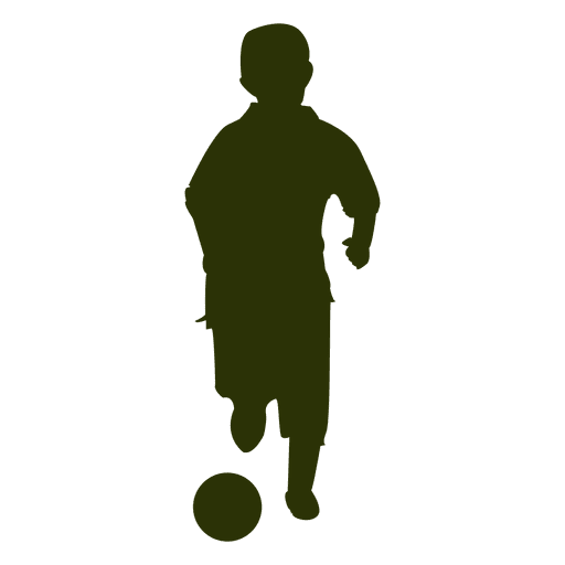 Junge der Fußballschattenbild 7 spielt PNG-Design