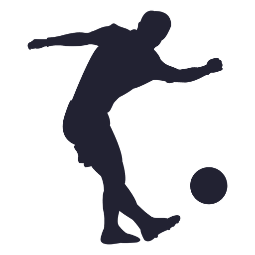 Menino jogando futebol silhueta Desenho PNG