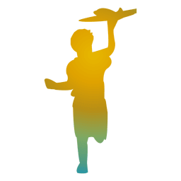 Menino brincando com a silhueta do brinquedo Desenho PNG
