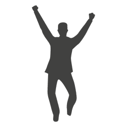 Boy raising hands silhouette PNG Design