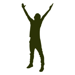 Niño levantando las manos silueta 4 Diseño PNG