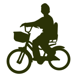 Boy riding bicycle silhouette PNG Design