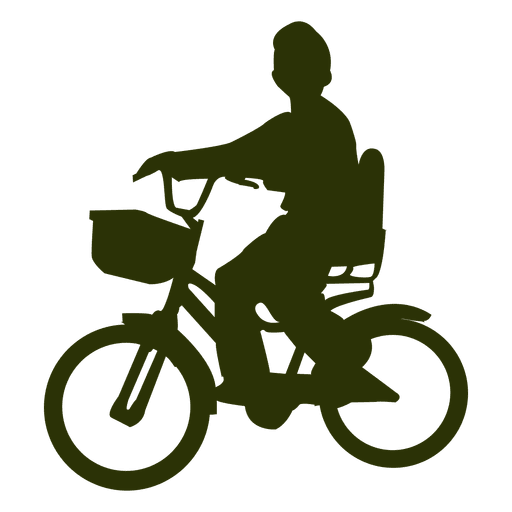 Download Boy riding bicycle silhouette - Transparent PNG & SVG vector file