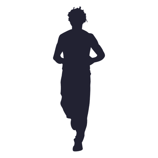 Boy running marathon silhouette PNG Design