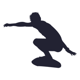Boy surfing silhouette PNG Design