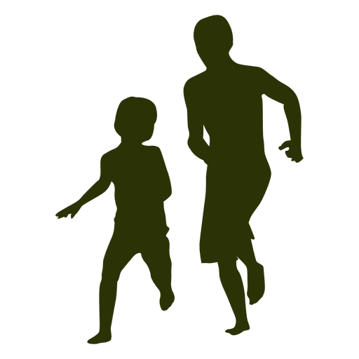 Boys playing silhouette PNG Design