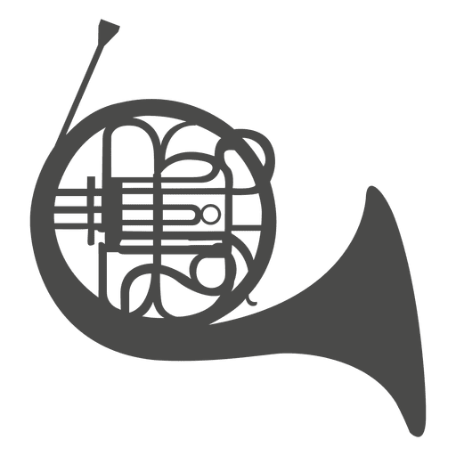 Brass horn silhouette PNG Design