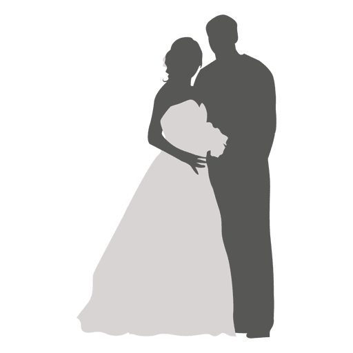 Bride groom romancing silhouette 2