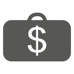 Maletín con icono de signo de dólar Diseño PNG
