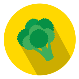 Icono de círculo plano de brócoli Diseño PNG
