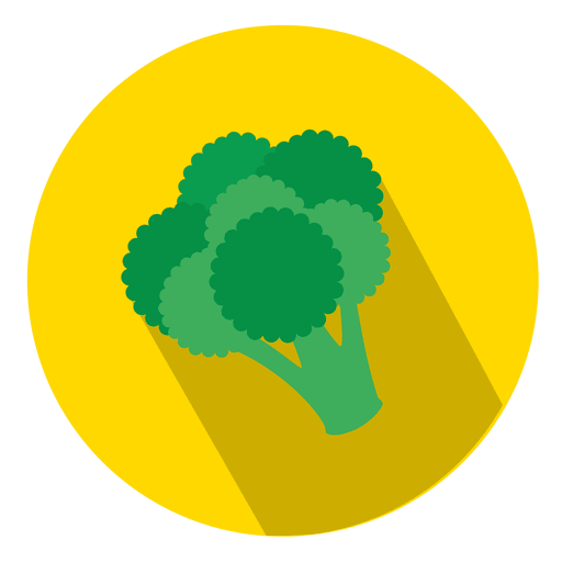 Brokkoli-Flachkreissymbol PNG-Design