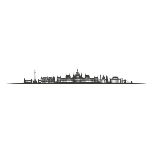 Budapest skyline silhouette PNG Design