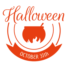Crachá de halloween queimando panela Desenho PNG