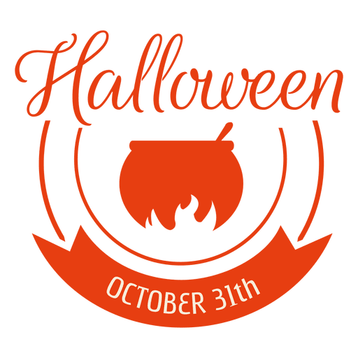 Burning pot halloween badge PNG Design