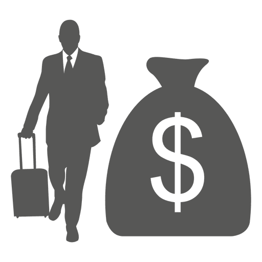 Download Business tour dollar bag icon - Transparent PNG & SVG vector