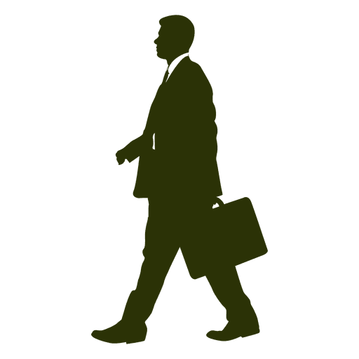 Businessman carrying briefcase silhouette 3