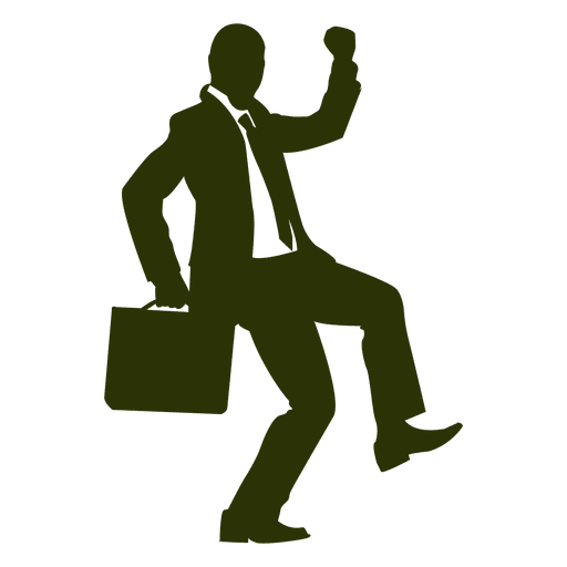 Businessman celebrating silhouette 3 PNG Design