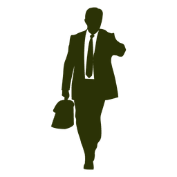 Empresário verificando a silhueta do tempo Desenho PNG
