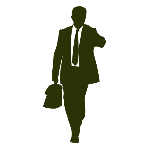 Businessman checking time silhouette