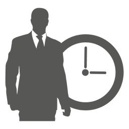 Businessman in front clock PNG Design