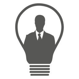 Empresario dentro del icono de bombilla Diseño PNG