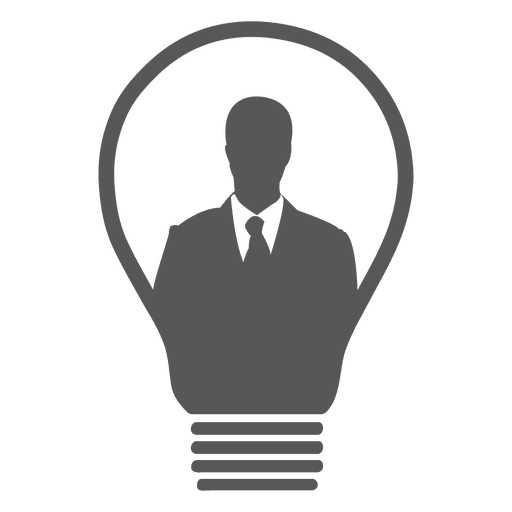 Businessman inside bulb icon