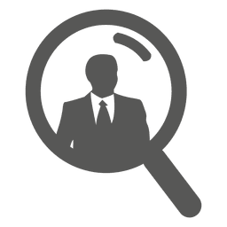Businessman on magnifier icon PNG Design
