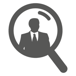 Empresario en icono de lupa Diseño PNG