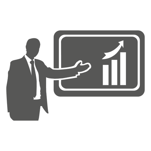 Businessman presenting graph on board PNG Design