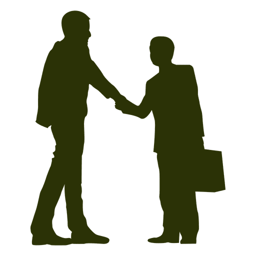 Businessman shaking hand silhouette 6 PNG Design