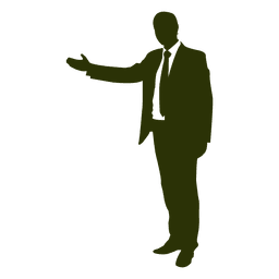 Businessman showing hand silhouette PNG Design Transparent PNG