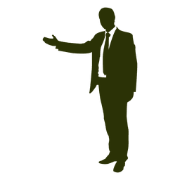 Hombre de negocios actuación mano silueta Diseño PNG