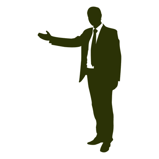 Businessman showing hand silhouette