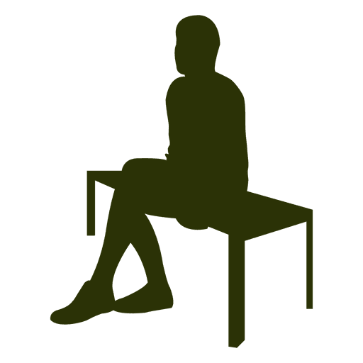 Businessman sitting bench silhouette