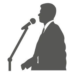 Hombre de negocios hablar en micrófono Diseño PNG