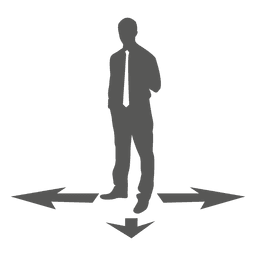 Businessman standing arrow direction PNG Design Transparent PNG