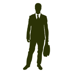 Empresario de pie silueta casual 3 Diseño PNG