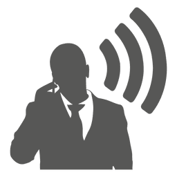 Empresário falando ícone do celular Desenho PNG