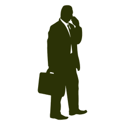 Empresário falando silhueta móvel 3 Desenho PNG