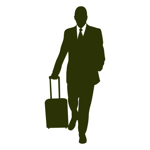 Businessman travelling silhouette