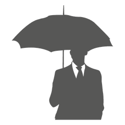 Businessman under umbrella icon PNG Design