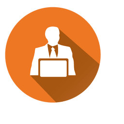 Empresario con icono de laptop Diseño PNG