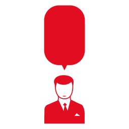 Empresário com caixa de fala Desenho PNG
