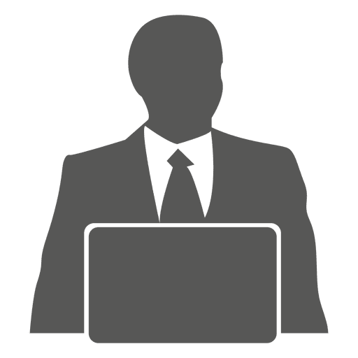 Businessman working laptop PNG Design