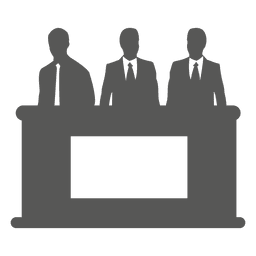 Ícone de empresários atrás da mesa Desenho PNG